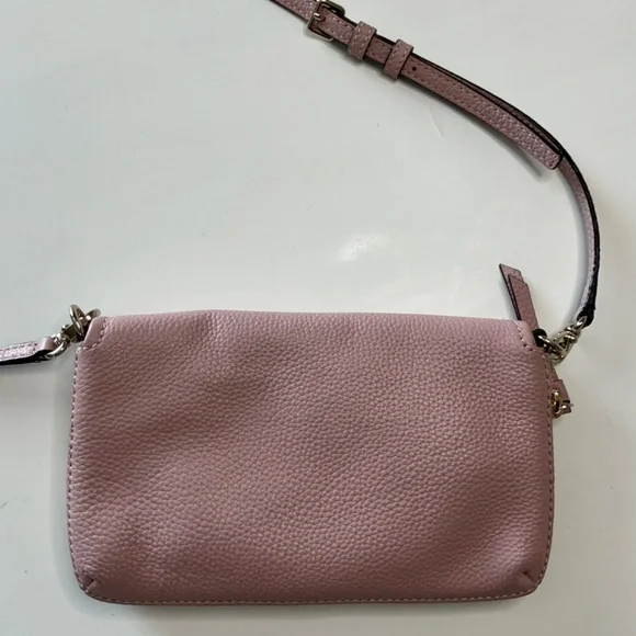 Kate Spade pink gold leather  shoulder bag.purse classic striped interior - Picture 9 of 11